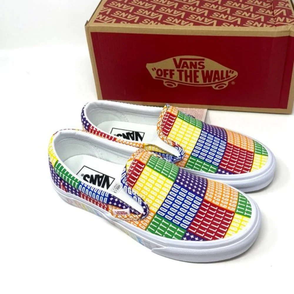 VANS Classic Slip On Men's PRIDE LGBTQ+ Multicolor Rainbow Low Top VN0A33TB3WJ - Picture 7 of 10